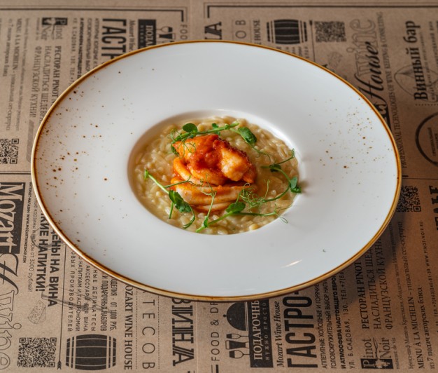 Паста орзо с морепродуктами